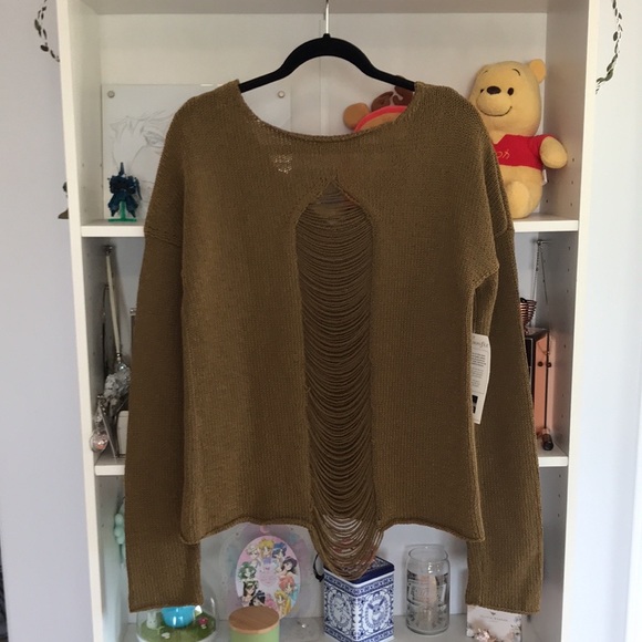 REBECCA MINKOFF Shredded Back Long Sleeve Knit Top - Picture 12 of 16